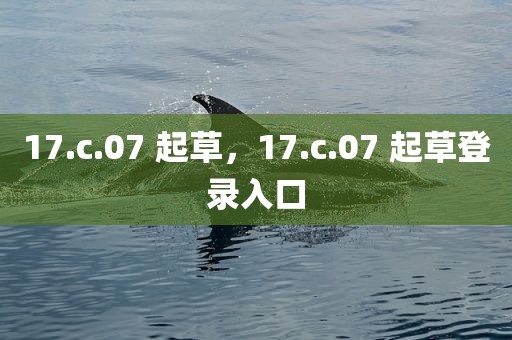 17.c.07 起草，17.c.07 起草登录入口