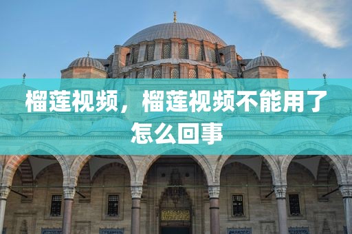 榴莲视频，榴莲视频不能用了怎么回事