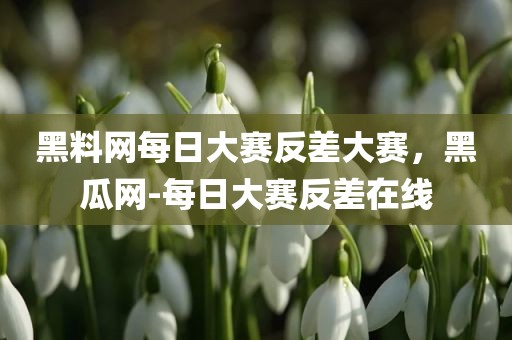 黑料网每日大赛反差大赛，黑瓜网-每日大赛反差在线