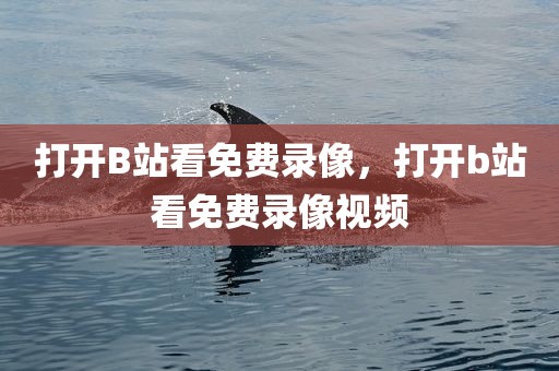 打开B站看免费录像，打开b站看免费录像视频