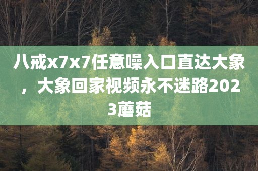 八戒x7x7任意噪入口直达大象，大象回家视频永不迷路2023蘑菇