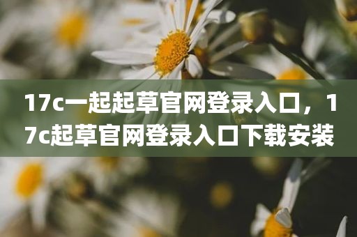 17c一起起草官网登录入口，17c起草官网登录入口下载安装