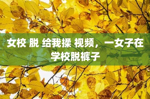 女校 脱 给我揉 视频，一女子在学校脱裤子