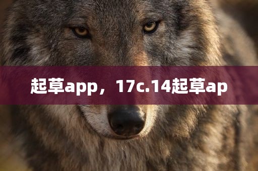 起草app，17c.14起草ap