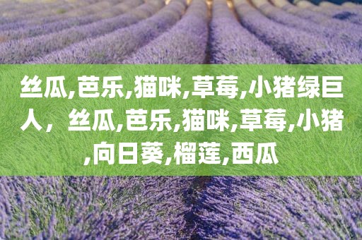 丝瓜,芭乐,猫咪,草莓,小猪绿巨人，丝瓜,芭乐,猫咪,草莓,小猪,向日葵,榴莲,西瓜