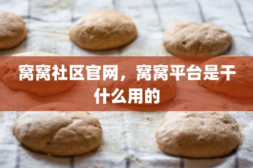 窝窝社区官网，窝窝平台是干什么用的