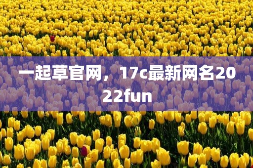 一起草官网，17c最新网名2022fun