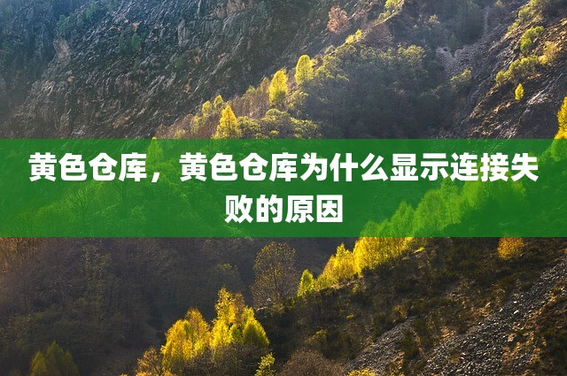 黄色仓库，黄色仓库为什么显示连接失败的原因