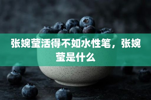 张婉莹活得不如水性笔，张婉莹是什么