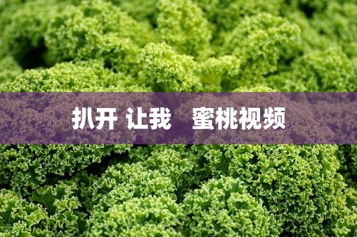 扒开 让我   蜜桃视频