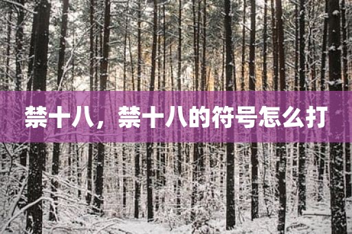 禁十八，禁十八的符号怎么打