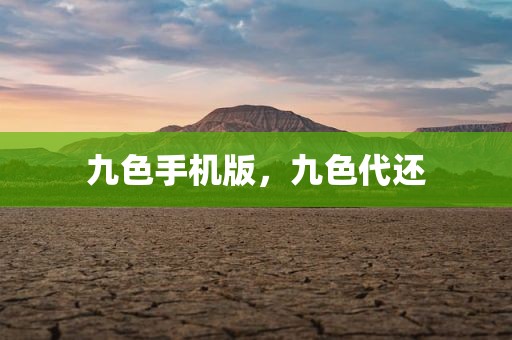 九色手机版，九色代还