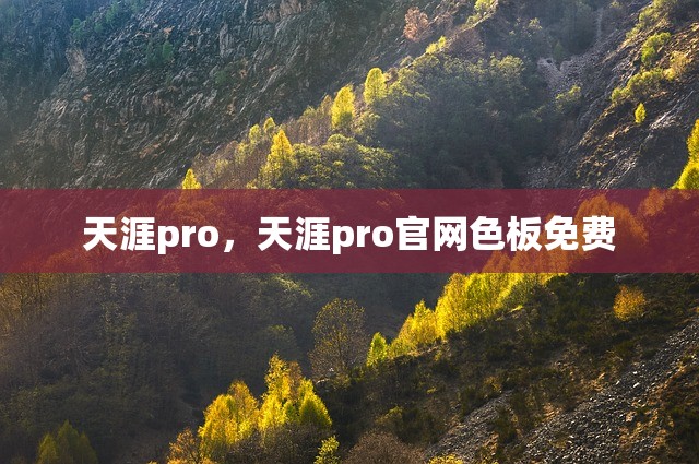 天涯pro，天涯pro官网色板免费