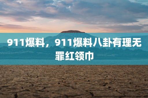 911爆料，911爆料八卦有理无罪红领巾