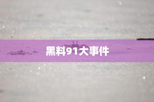 黑料91大事件