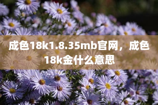 成色18k1.8.35mb官网，成色18k金什么意思