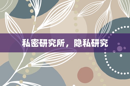 私密研究所，隐私研究