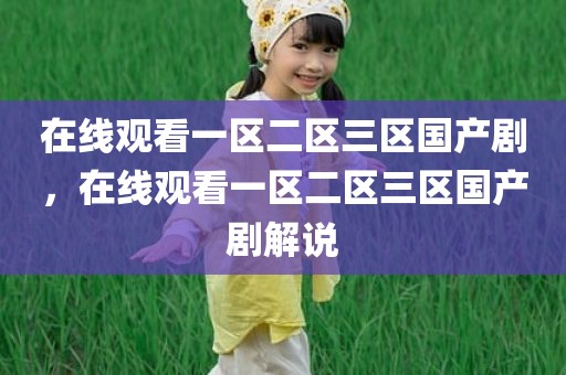 在线观看一区二区三区国产剧，在线观看一区二区三区国产剧解说