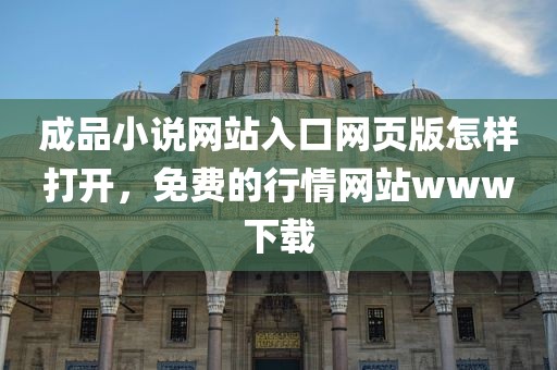 成品小说网站入口网页版怎样打开，免费的行情网站www下载