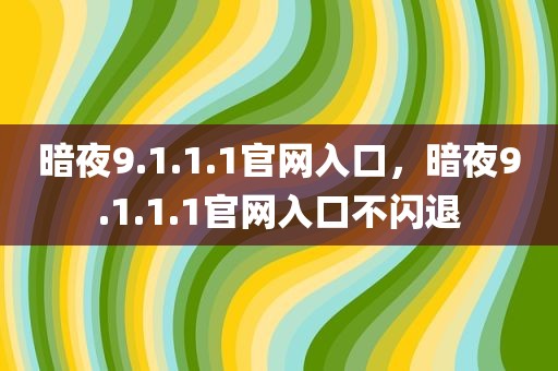 暗夜9.1.1.1官网入口，暗夜9.1.1.1官网入口不闪退