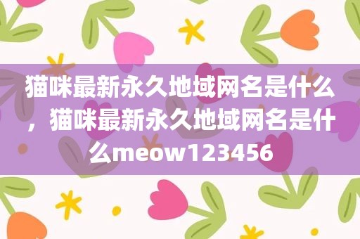 猫咪最新永久地域网名是什么，猫咪最新永久地域网名是什么meow123456