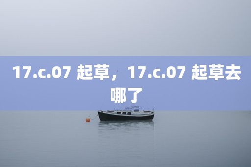 17.c.07 起草，17.c.07 起草去哪了