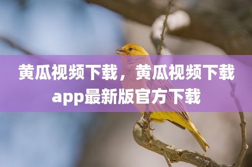黄瓜视频下载，黄瓜视频下载app最新版官方下载