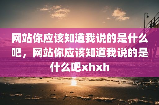 网站你应该知道我说的是什么吧，网站你应该知道我说的是什么吧xhxh