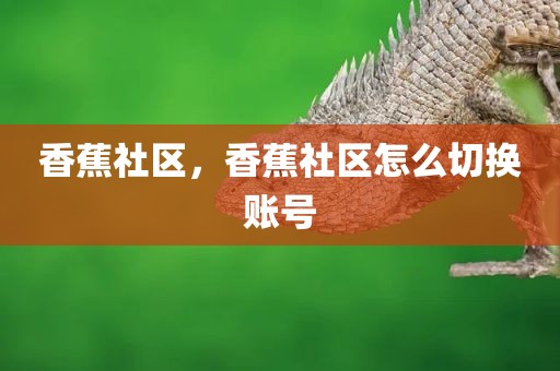 香蕉社区，香蕉社区怎么切换账号
