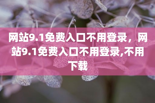 网站9.1免费入口不用登录，网站9.1免费入口不用登录,不用下载