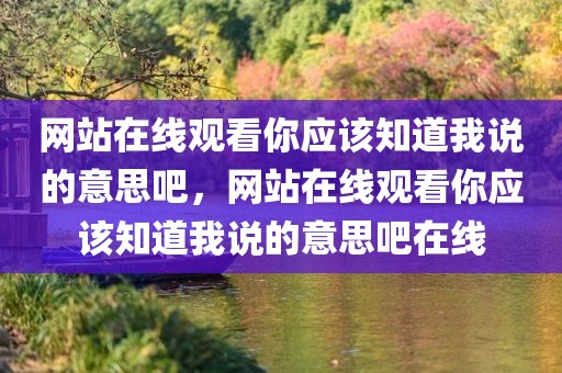 网站在线观看你应该知道我说的意思吧，网站在线观看你应该知道我说的意思吧在线