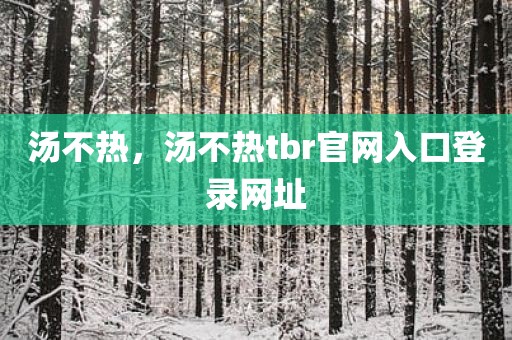 汤不热，汤不热tbr官网入口登录网址