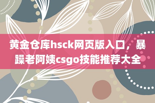 黄金仓库hsck网页版入口，暴躁老阿姨csgo技能推荐大全