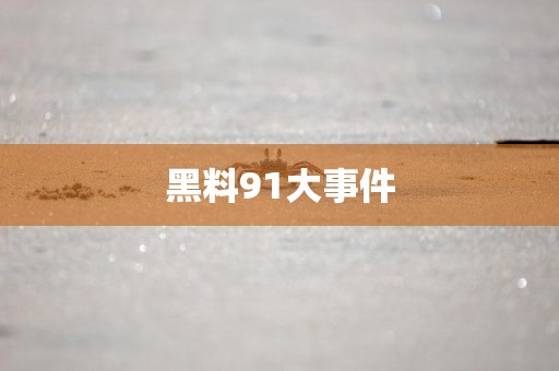黑料91大事件
