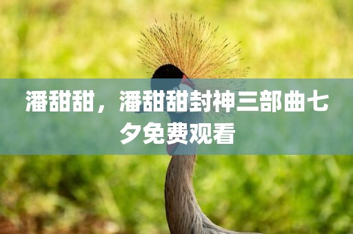潘甜甜，潘甜甜封神三部曲七夕免费观看