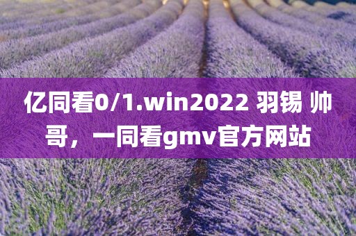 亿同看0/1.win2022 羽锡 帅哥，一同看gmv官方网站
