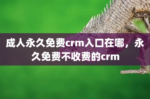 成人永久免费crm入口在哪，永久免费不收费的crm