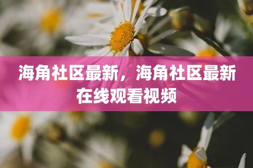 海角社区最新，海角社区最新在线观看视频
