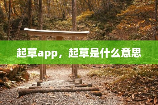 起草app，起草是什么意思
