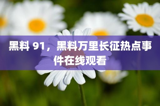 黑料 91，黑料万里长征热点事件在线观看