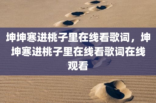坤坤寒进桃子里在线看歌词，坤坤寒进桃子里在线看歌词在线观看