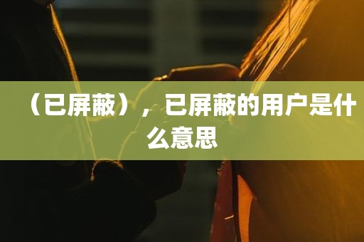 （已屏蔽），已屏蔽的用户是什么意思