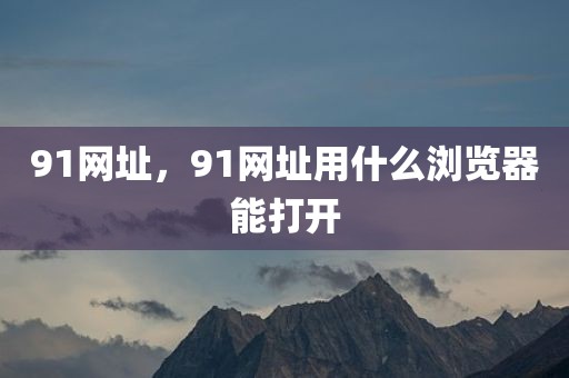 91网址，91网址用什么浏览器能打开