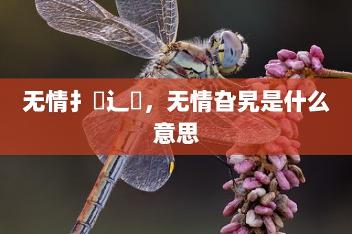 无情扌臿辶畐，无情旮旯是什么意思
