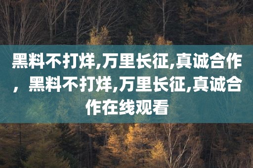 黑料不打烊,万里长征,真诚合作，黑料不打烊,万里长征,真诚合作在线观看