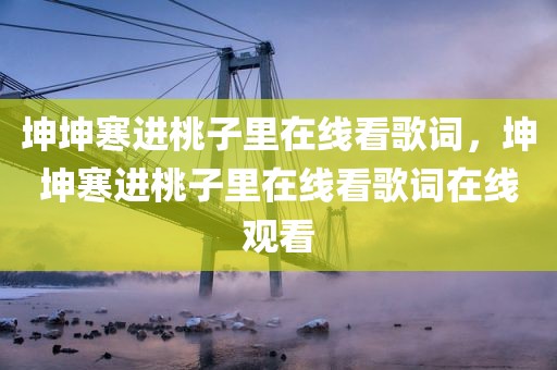 坤坤寒进桃子里在线看歌词，坤坤寒进桃子里在线看歌词在线观看