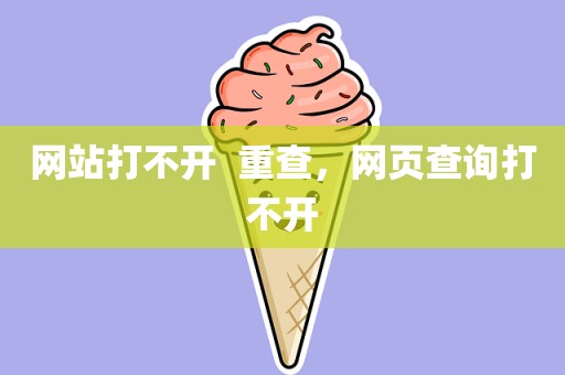 网站打不开  重查，网页查询打不开