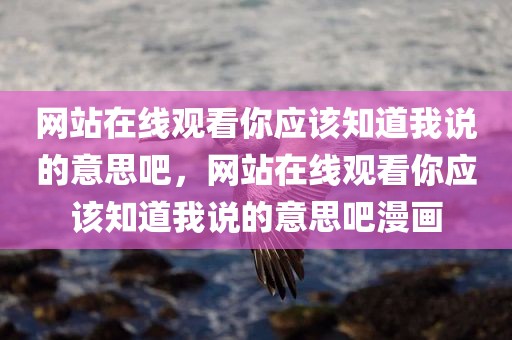 网站在线观看你应该知道我说的意思吧，网站在线观看你应该知道我说的意思吧漫画