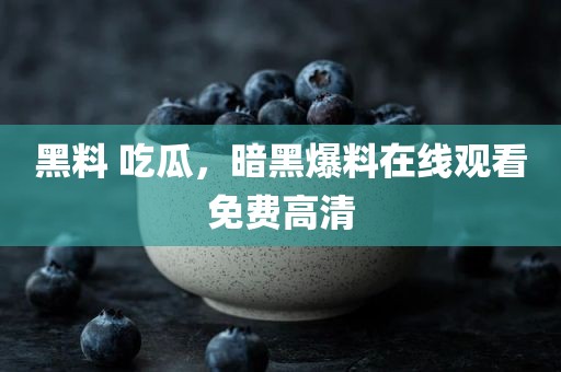 黑料 吃瓜，暗黑爆料在线观看免费高清