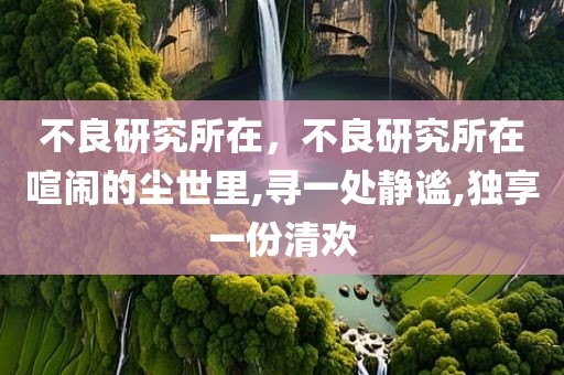不良研究所在，不良研究所在喧闹的尘世里,寻一处静谧,独享一份清欢